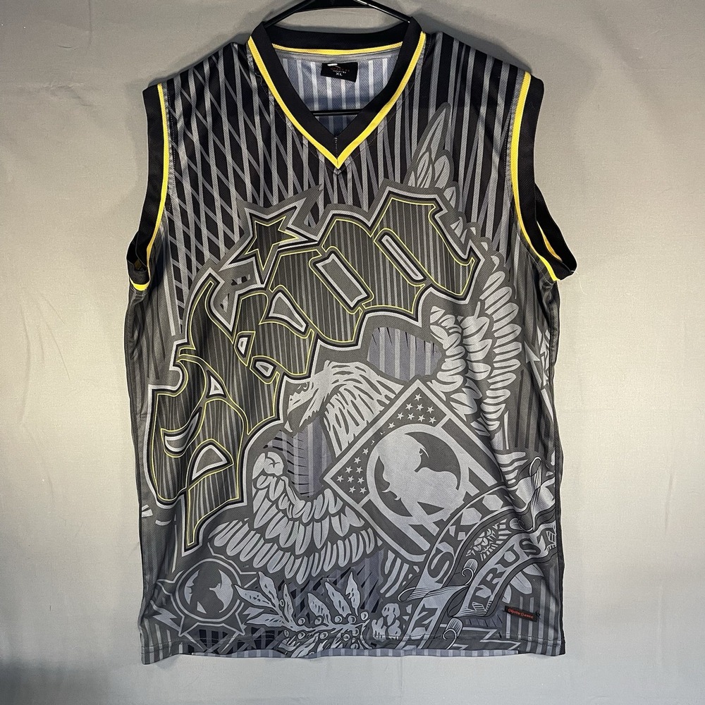 VTG Y2K Skin Industries Tank Top Jersey Men's Large Red Black Mx Motocross